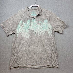 Tommy Bahama Island Zone Polo Shirt Mens Large Across the Fronds Wicking Stretch